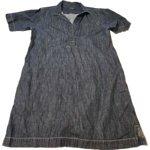 Lauren Ralph Lauren Denim Midi Shift Dress Pockets Size XL